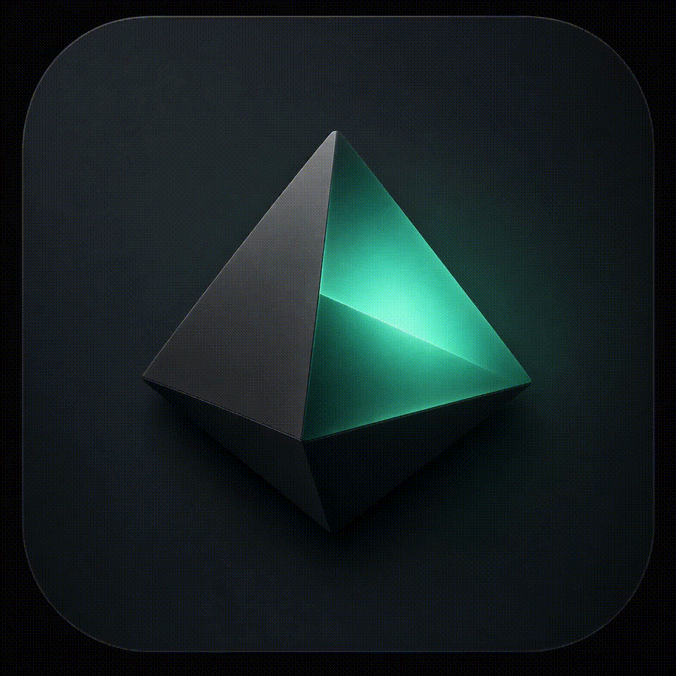 Animated teal reword_nerd pyramid icon